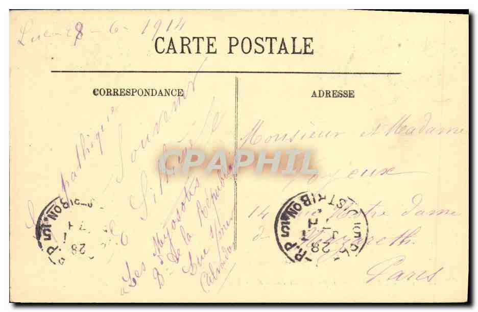 CPA Luc Sur Mer Repos Sous les Falaises — Verso