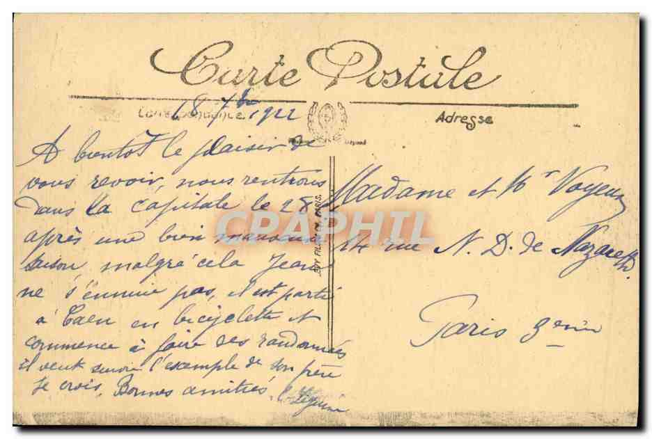 CPA Luc Sur Mer les Falaises — Rückseite