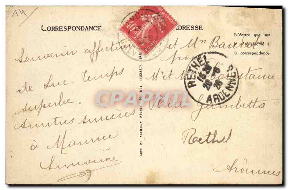CPA Luc Sur Mer les Falaises — Verso