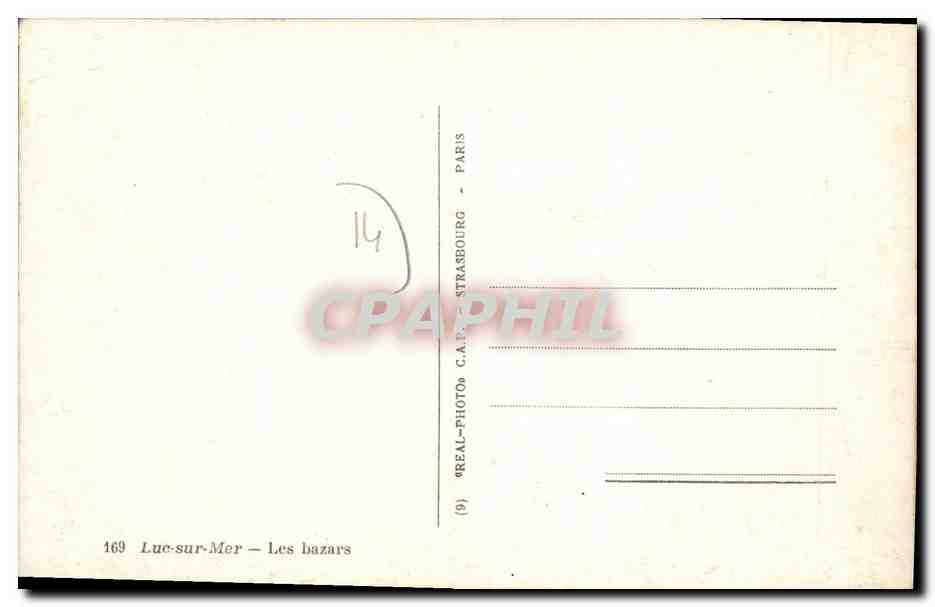 CPM Luc Sur Mer Les Bazars — Verso