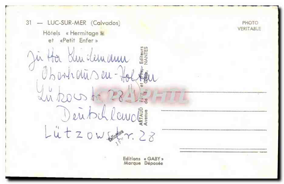 CPM Luc Sur Mer Hotels L ermitage  — Verso