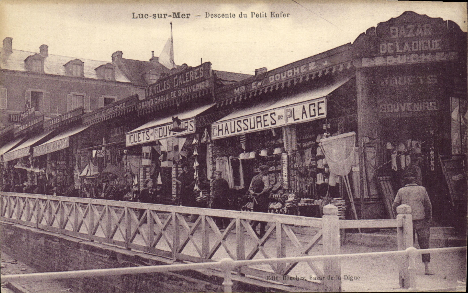 Luc-sur-Mer — Descente du Petit Enfor — Edit. Bouchez, Bazar de la Digue