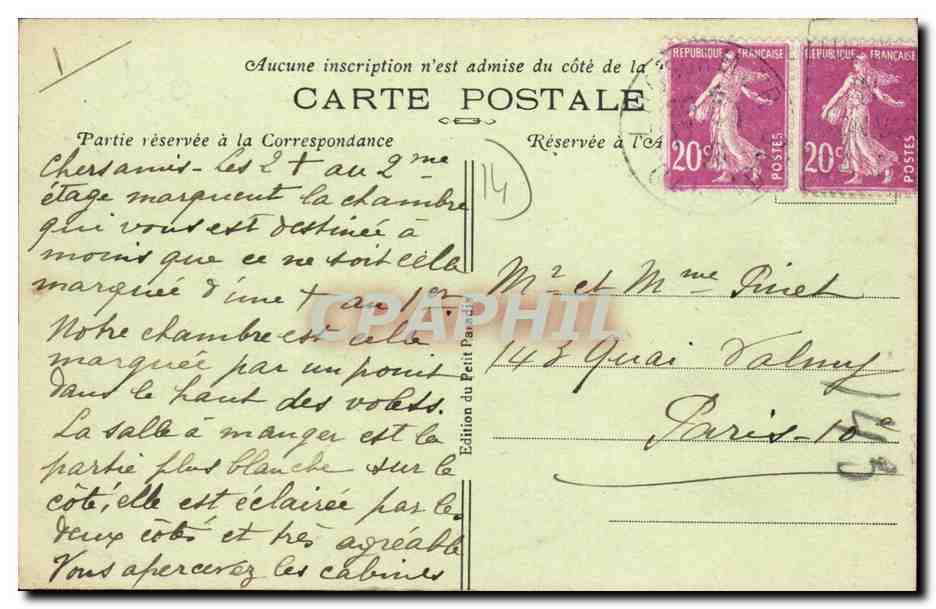 Luc-sur-Mer — L'Hôtel Beau-Rivage — L. B. - 657 — Verso