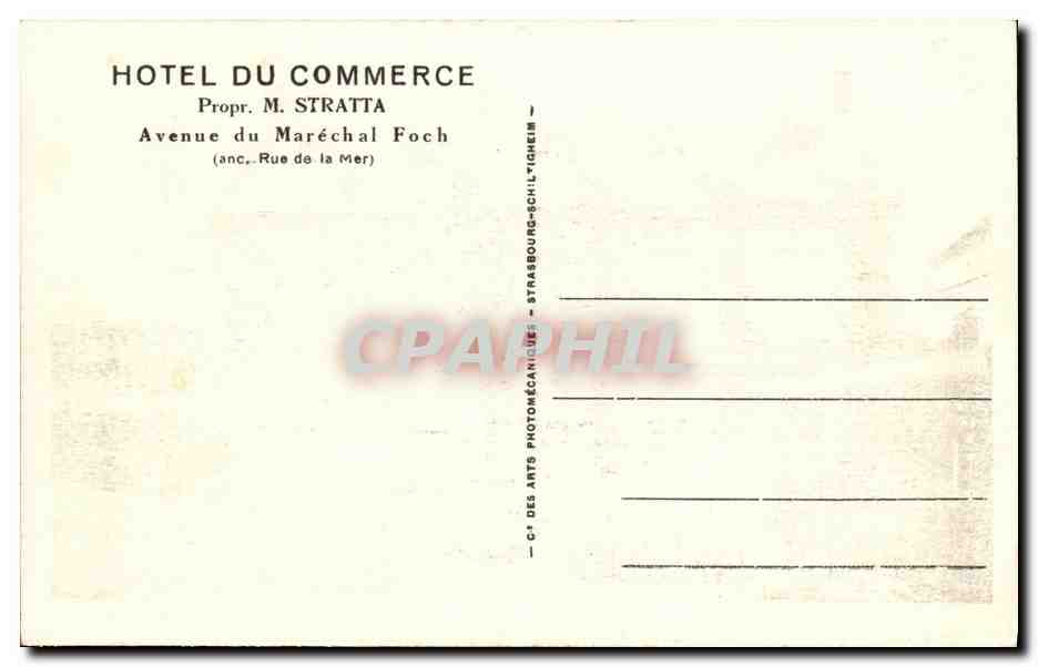 CPA Luc Sur Mer Hotel du Commerce — Verso