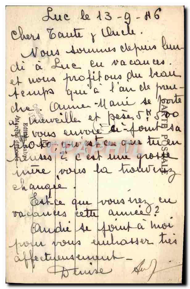 CPA Luc Sur Mer Le Monument aux morts Militaria — Verso