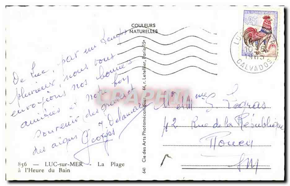 CPM Luc Sur Mer La plage a l heure du bain  — Verso
