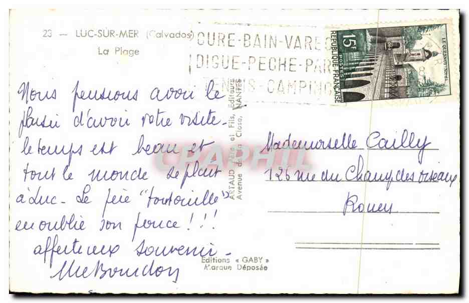 CPM Luc Sur Me La Plage  — Verso