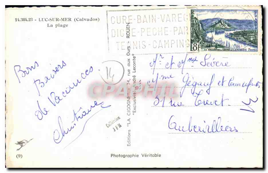 CPM Luc Sur Mer La Plage Enfants — Verso