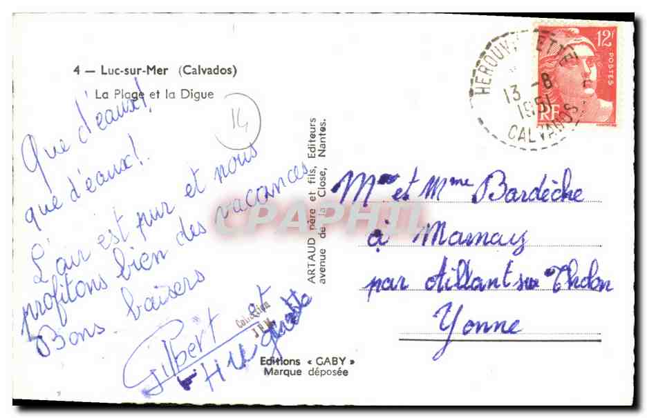 CPM Luc Sur Mer La Plage et la Digue — Verso