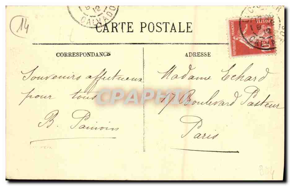 CPA Luc Sur Mer La Mer Monte — Verso