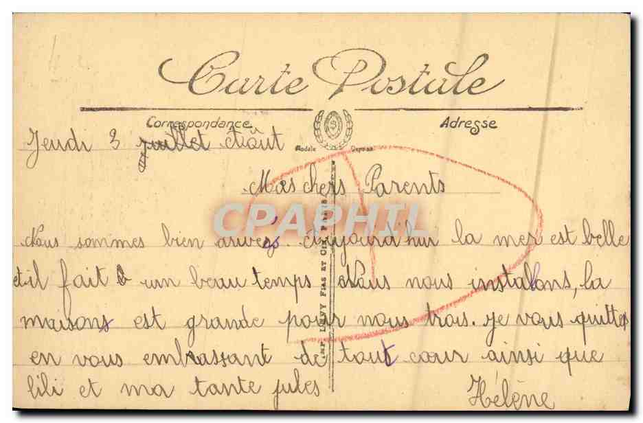CPA Luc Sur Mer Enfants Sur La Plage — Verso