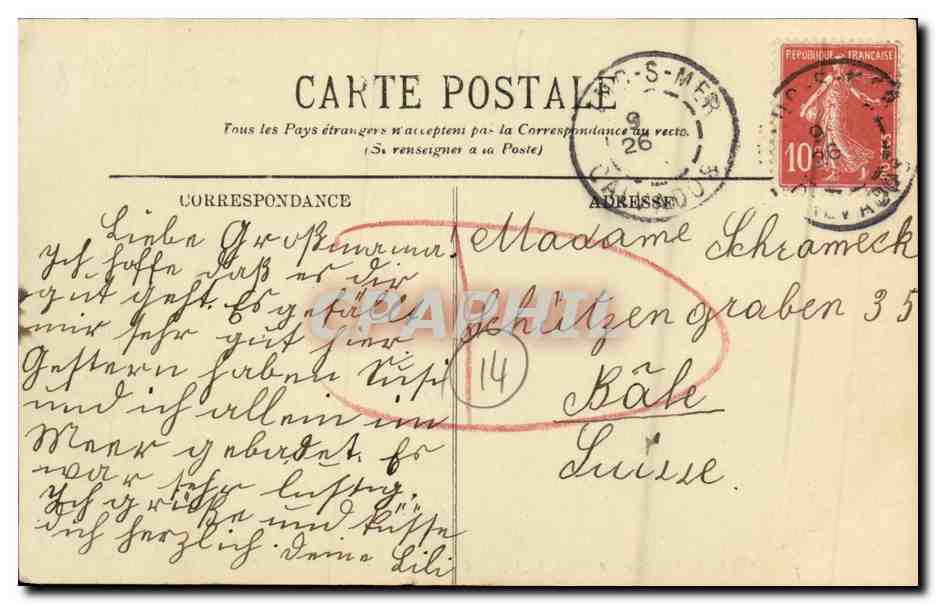CPA Luc Sur Mer A Maree haute — Verso