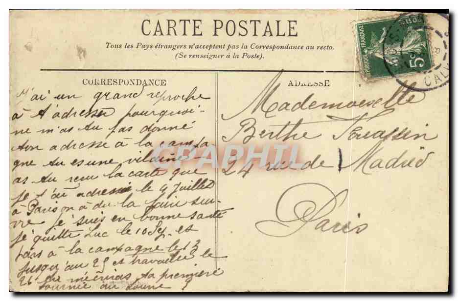 CPA Luc Sur Mer Maree Montante Enfants — Verso