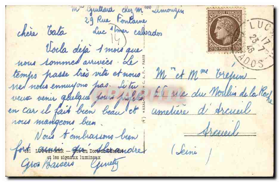 CPM Luc Sur Mer Rue du Docteur Charcot et les siganux lumineux  — Verso