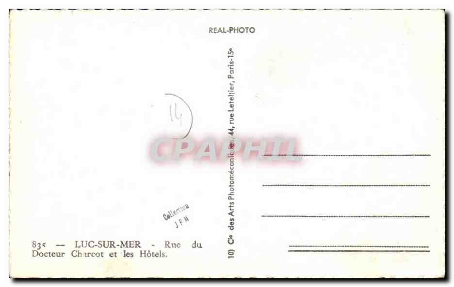 CPM Luc Sur Mer Rue du Docteur Charcot et les hotels — Verso