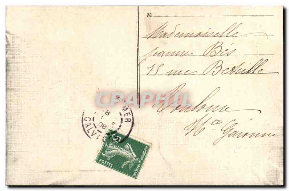 CPA Luc Sur Mer carte toilee  — Verso