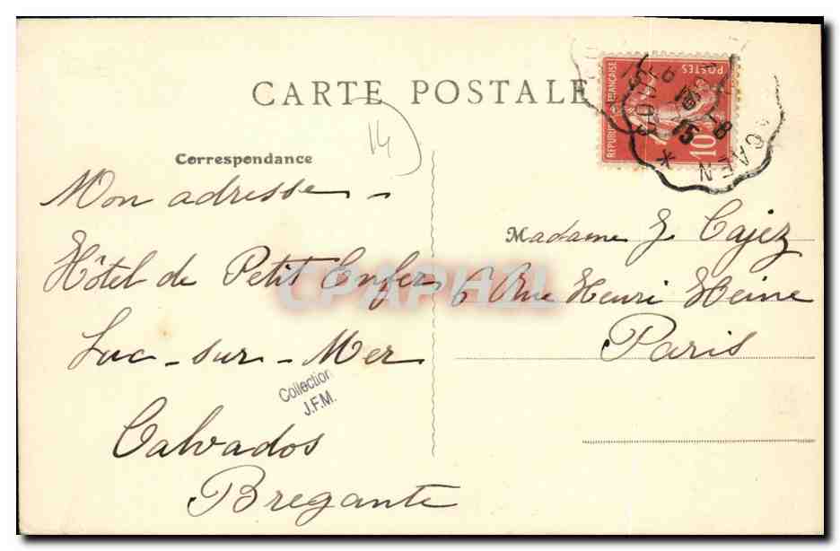 Luc-sur-Mer (Calvados) — Rue de la Mer (1ère vue) — B.F., Paris — Verso