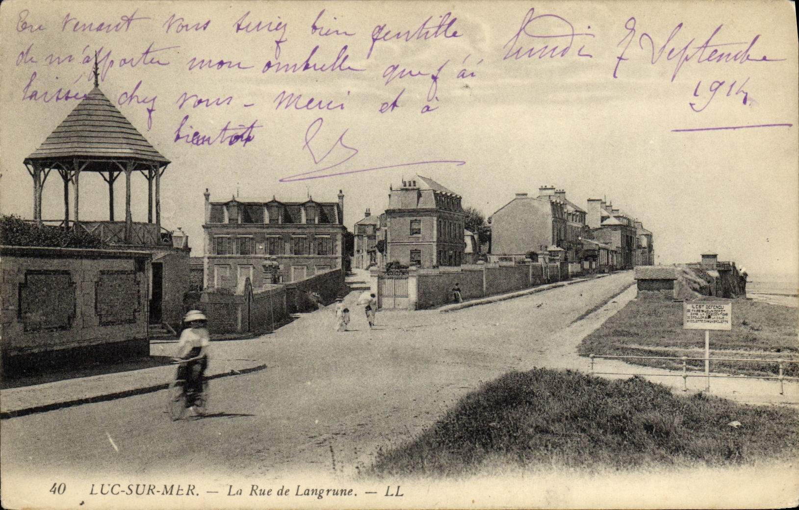 Luc-sur-Mer — La Rue de Langrune — LL, n°40 - Recto