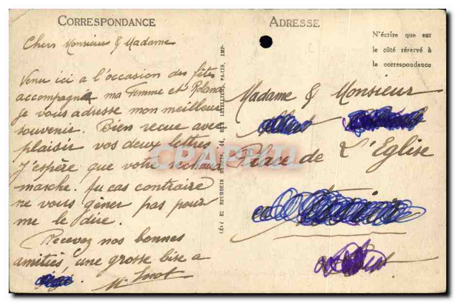 CPA Lac Sur Mer Quartier des Champs Elysees — Verso