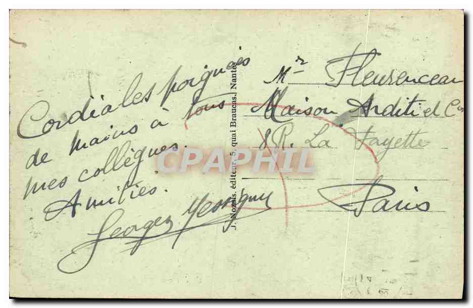 CPA Lac Sur Mer La rue Guynemer Grand Hotel — Verso