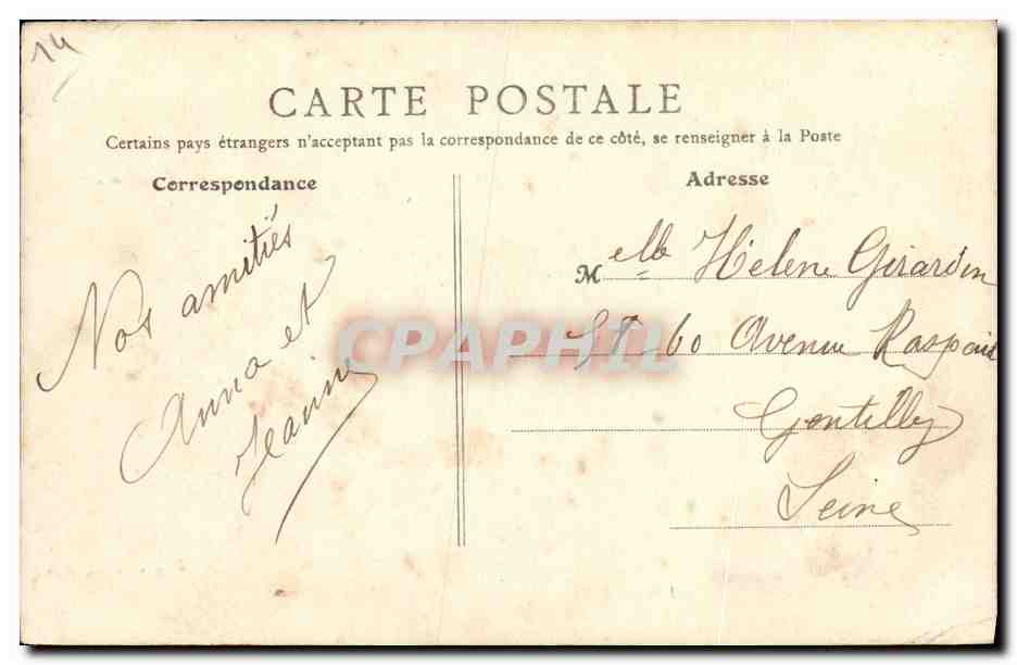 CPA Luc Sur Mer Carrefour de la Gare — Verso