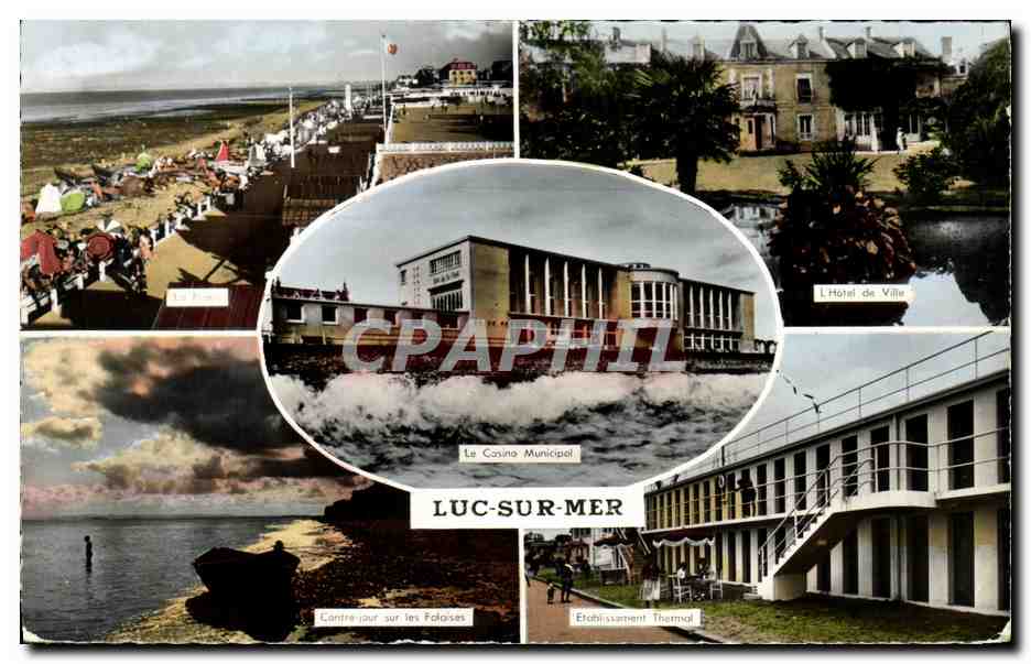 CPM Luc Sur Mer souvenir Hotel de ville Casino 
