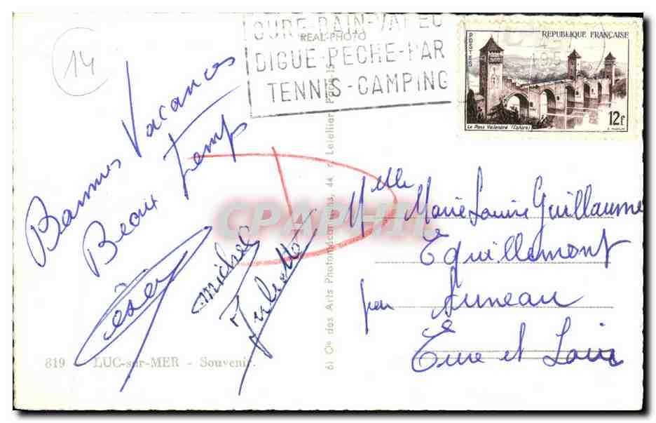 CPM Luc Sur Mer folklore Coiffe — Verso