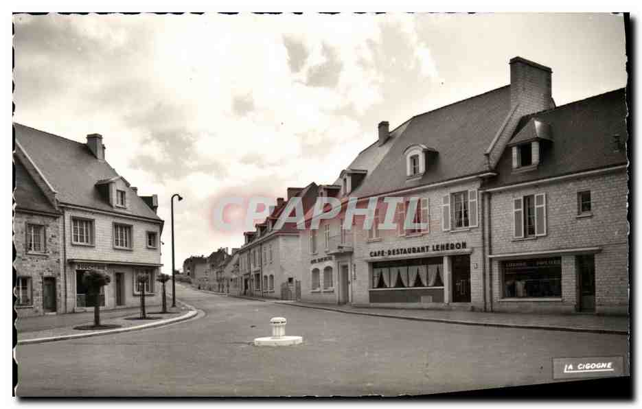 CPM Aunay Sur Odon Rue de Caen Cafe Restaurant Leheron