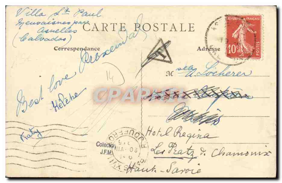 CPA Asnelles La Belle Plage Hotel des Bains — Verso