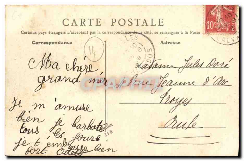 CPA Asnelles La Digue et les Villas — Verso