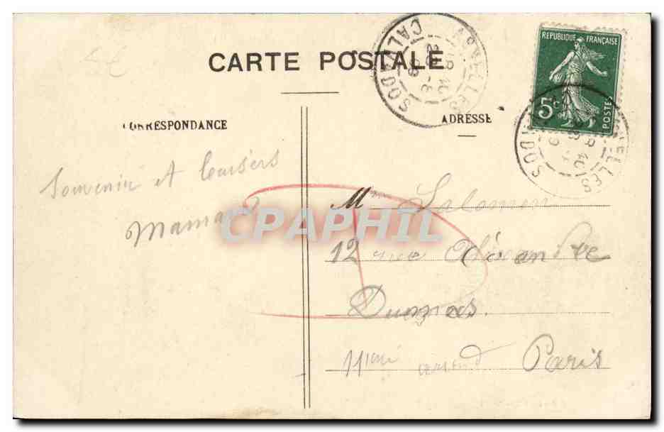 Asnelles-la-Belle-Plage — Die Digue und die Villen — Sammlung LM, Nr. 94 — Rückseite