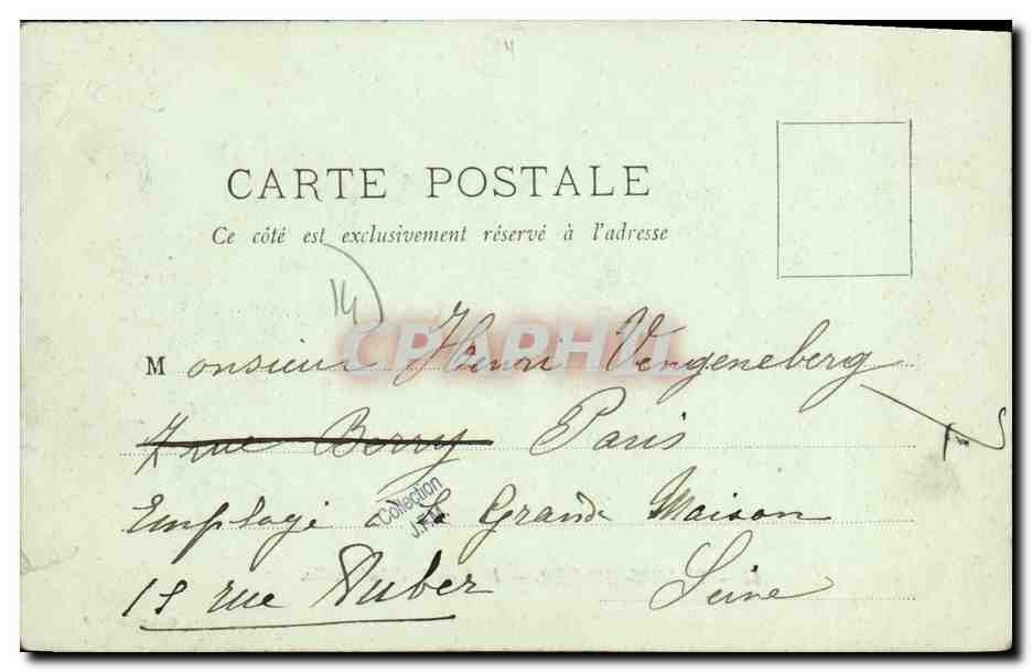 Tarjeta postal antigua Villers Sur Mer Le Manoir d Auberville Vache — Reverso