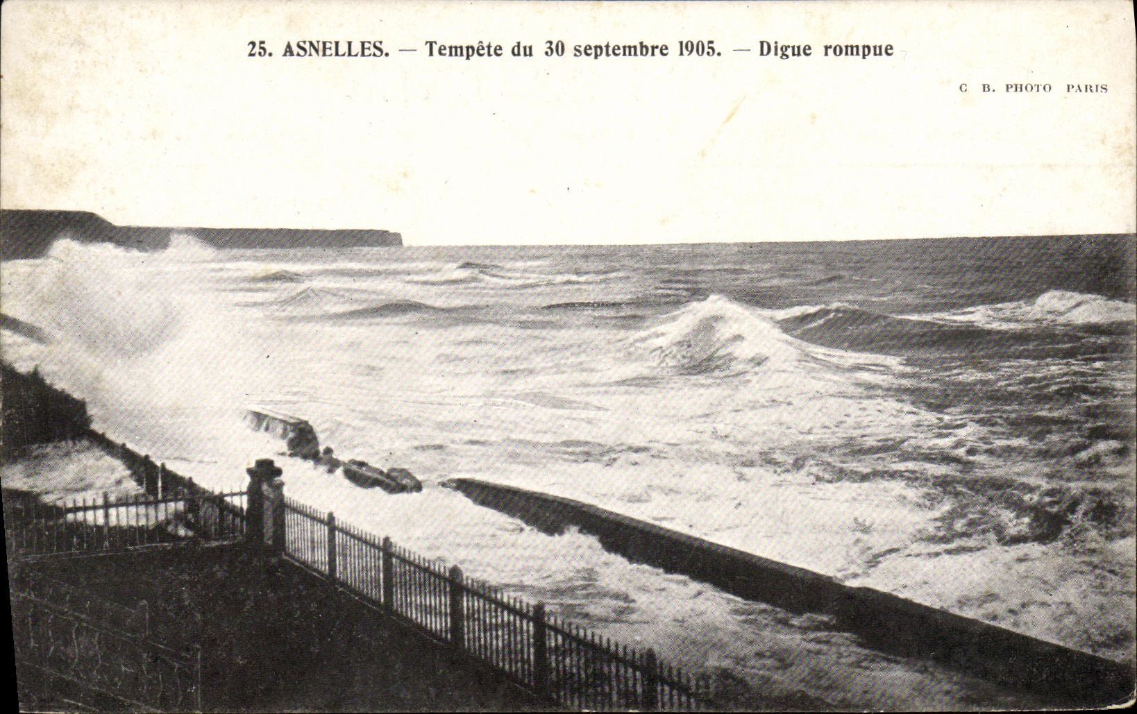 Asnelles — Storm of September 30, 1905 — Broken Dyke — C B. PHOTO PARIS