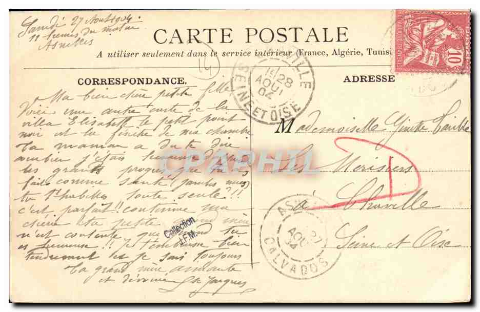 Asnelles — La Digue, vue prise de la descente de Fresné — C. B. PHOTO, PARIS — Rückseite