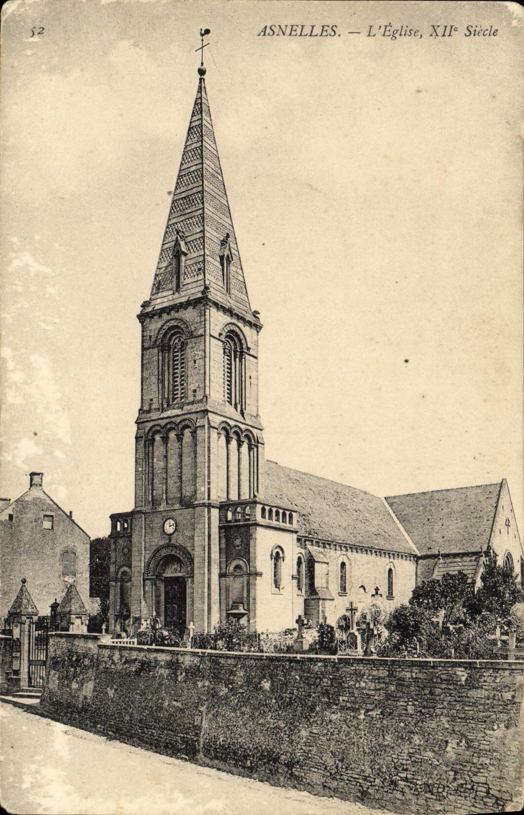 Antike Ansichtskarte Asnelles Die Kirche
