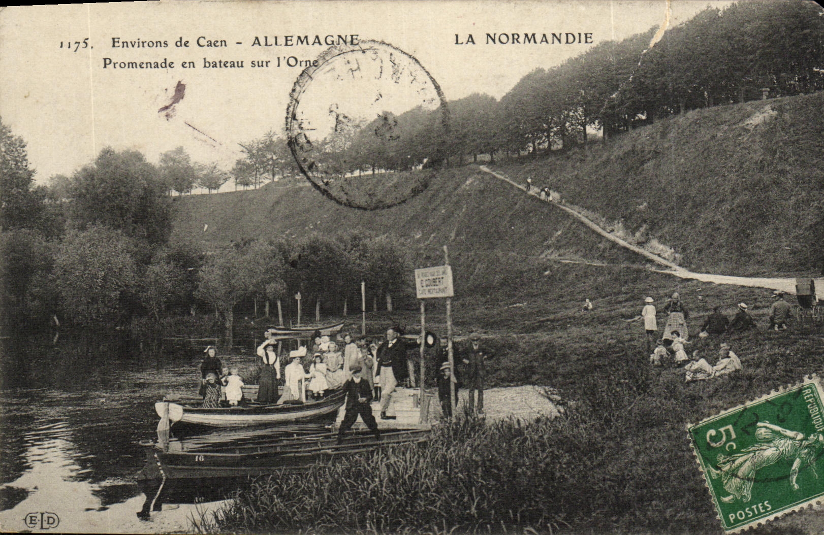 CPA Environs De Caen Allemagne Promenade En Bateau Sur l Orne TOP