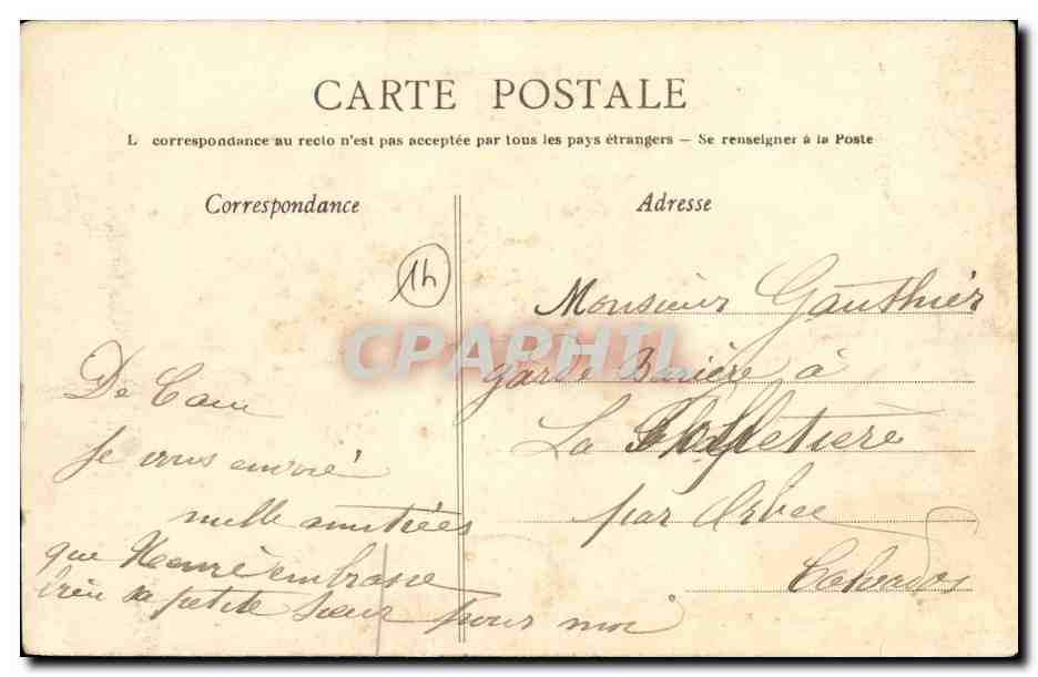 CPA Les Bords De l Orne Allemagne Pres Caen Le Pont De Fer — Rückseite