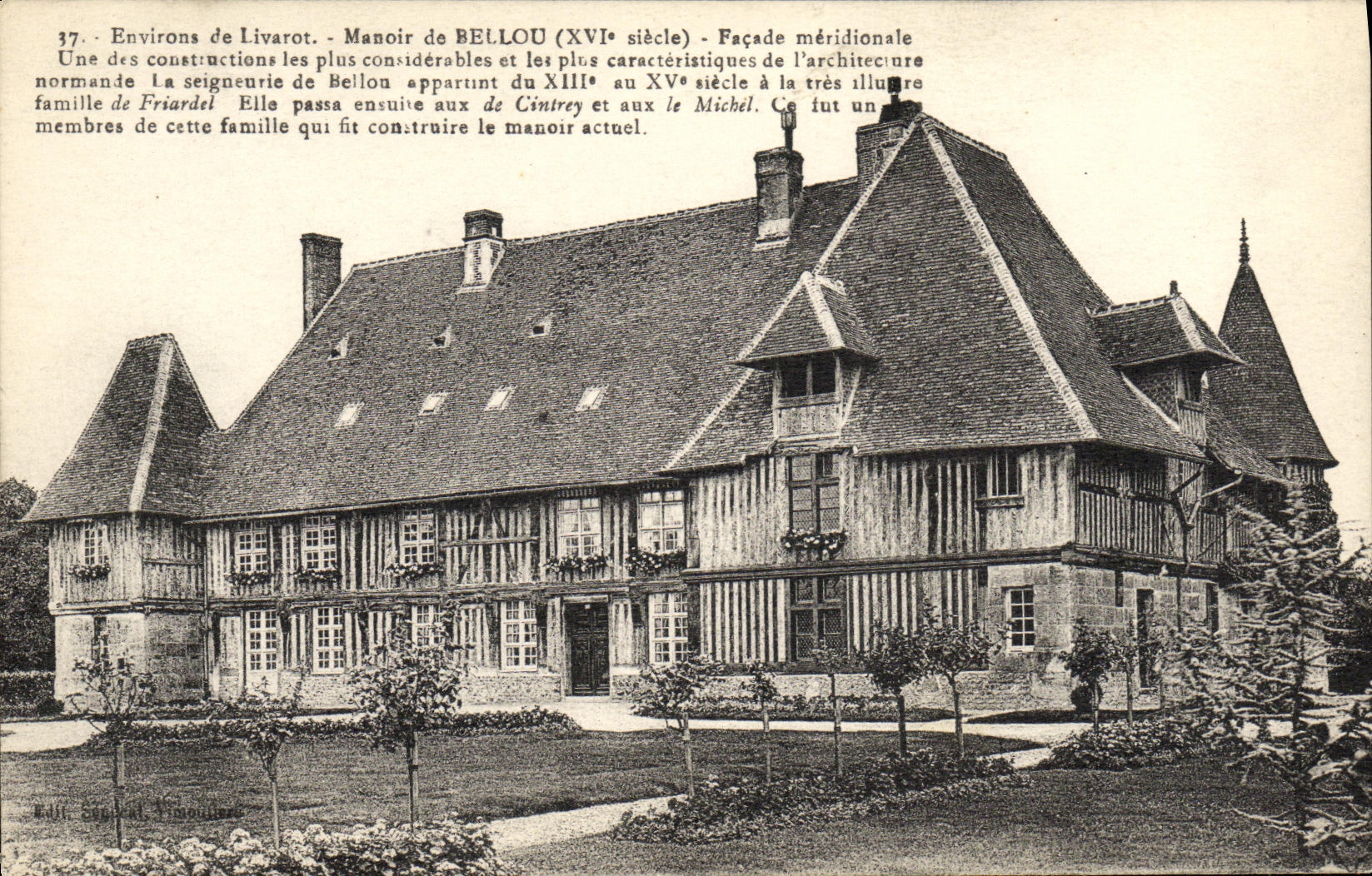 CPA Environs de Livarot Manoir de Bellou Facade Meridionale