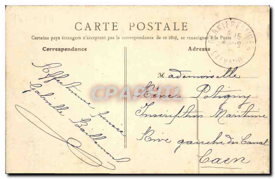 CPA Bernieres Sur Mer Rue de la Gare Le Passage a niveau — Verso