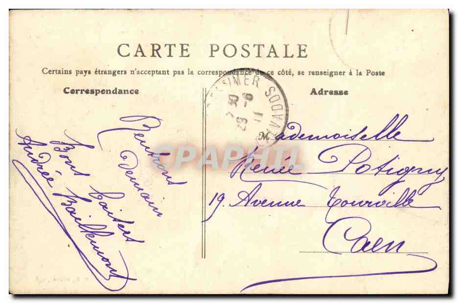 CPA Bernieres Sur Mer La Barriere du Chemin de fer et le Semaphore — Rückseite