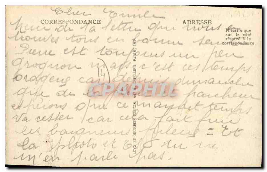 CPA Bernieres Sur Mer La Place et le Monument aux Morts Militaria — Rückseite