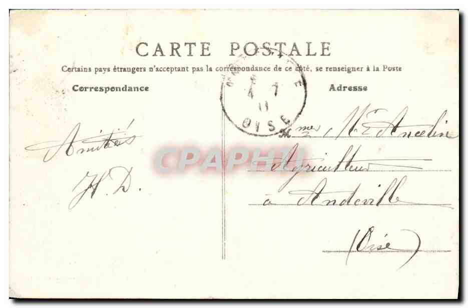 CPA Bernieres sur Mer L Eglise — Verso