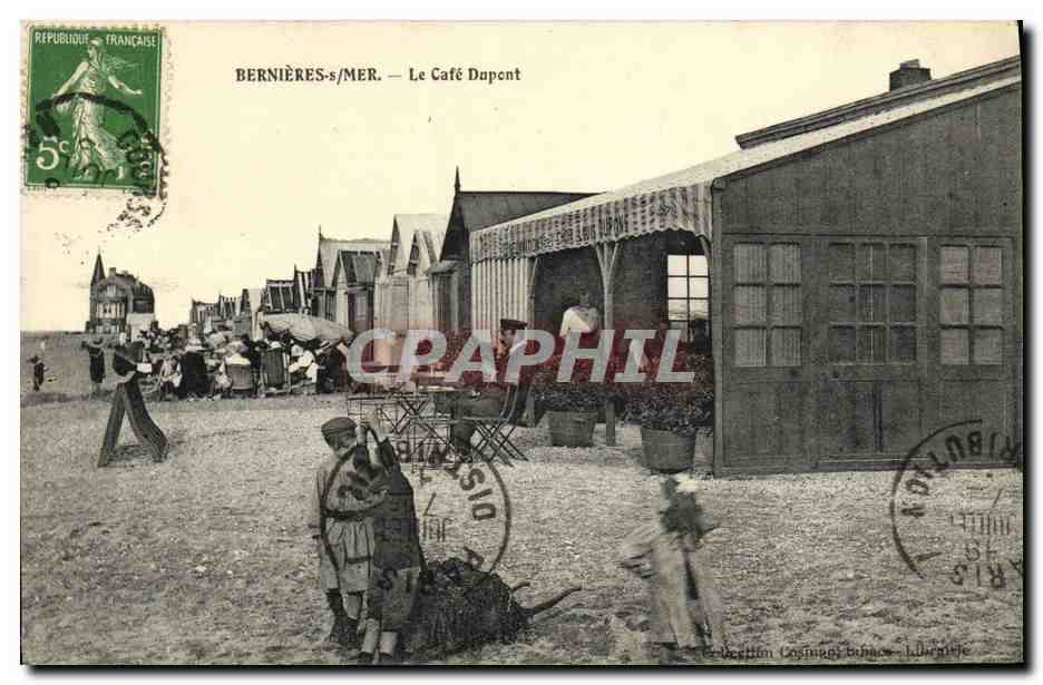 CPA Bernieres Sur Mer Le Cafe Dupont