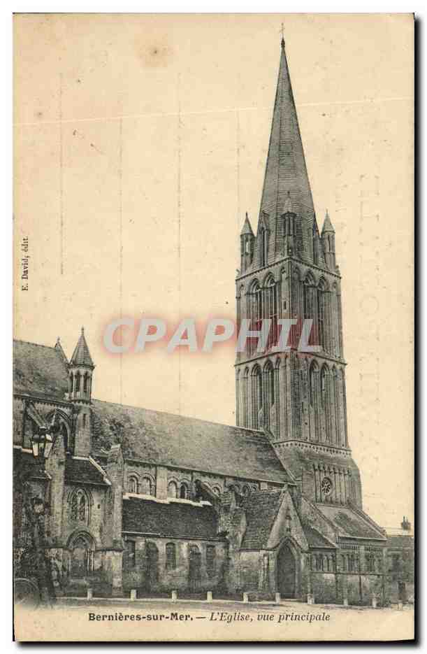 Bernières-sur-Mer — L'Église, vue principale — E. Davill, édit.