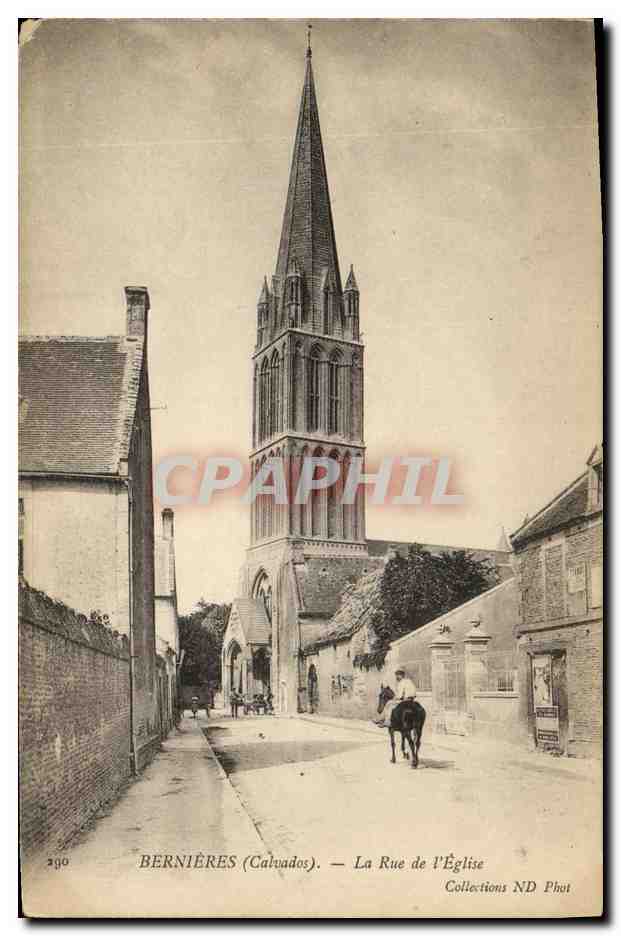 CPA Bernieres La Rue de L Eglise