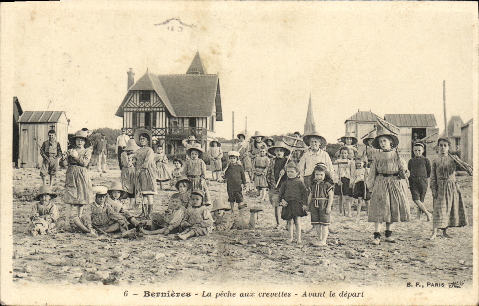 Bernières - La pêche aux crevettes - Avant le départ — B.F., PARIS