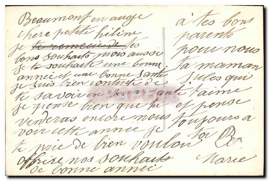Une jeune femme — Un Tendre Souvenir — de Beaumont-en-Auge, n°161 — Back