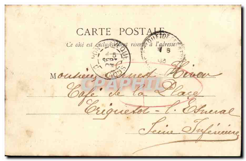 CPA Beaumont en Auge Place de l Abbaye — Verso