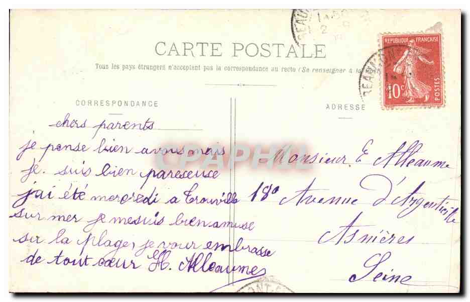 Beaumont-en-Auge (Calvados) — Une Rue — J. Fillion, photo-édit., Lisieux — Back