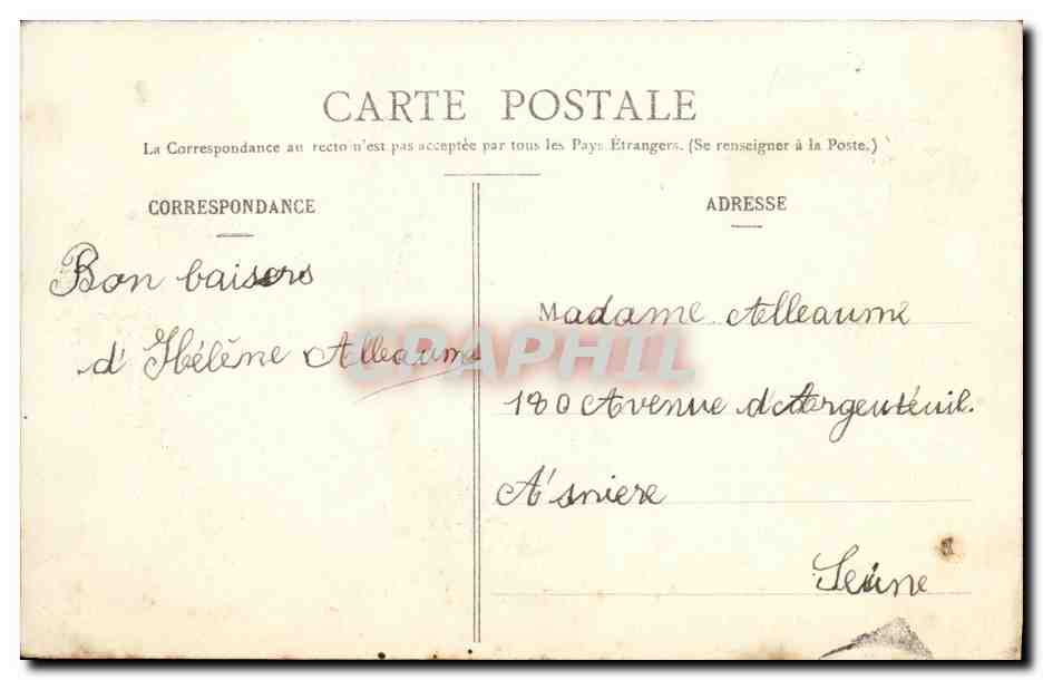 CPA Beaumont en Auge Rue aux Juifs Judaica Enfants — Verso